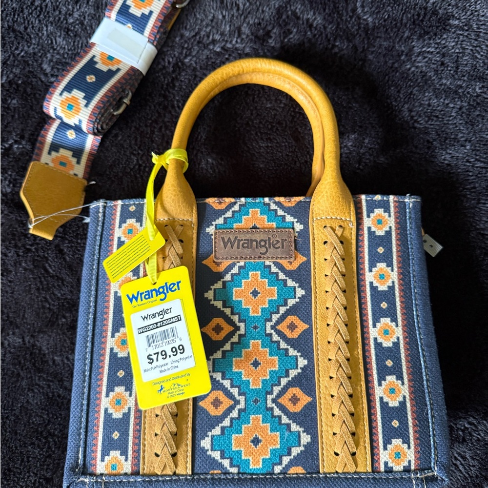 Wrangler Turquoise Mini Bag with Geometric Pattern